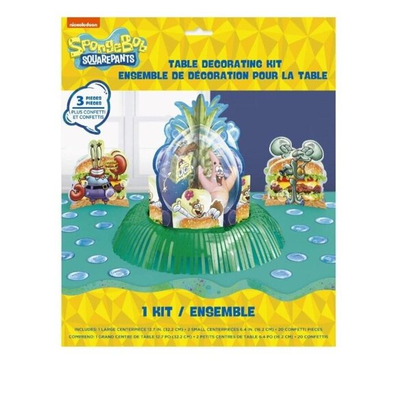 Nickelodeon 3 Piece SpongeBob Birthday Celebration Table Decorating Kit NEW - Picture 1 of 5